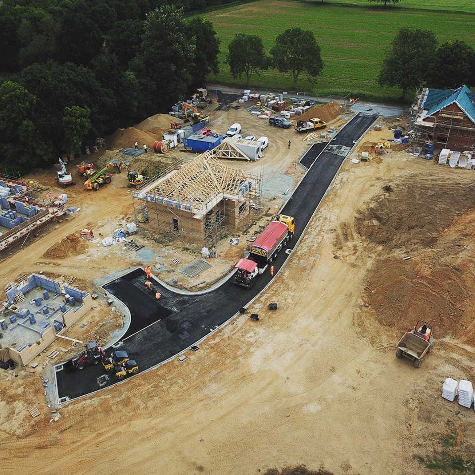 Tarmac road providing perfect access for block and beam