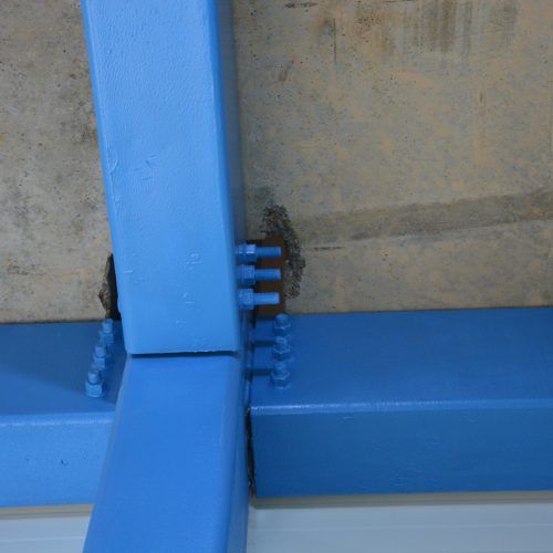 commercial blue beams showing joins