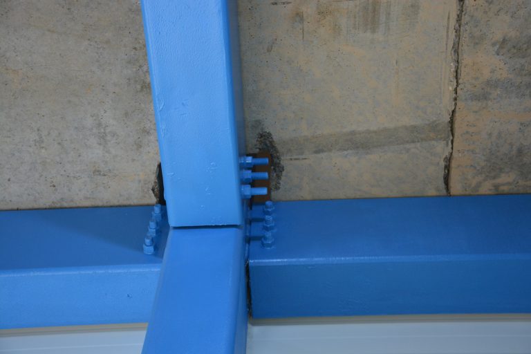 commercial blue beams showing joins
