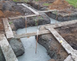 New dwelling footings dug with walkway planks