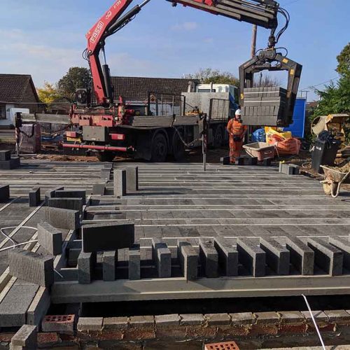 beam and block installation