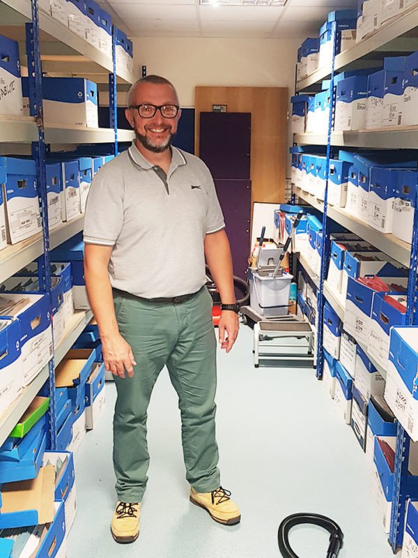 Floorspan worker in filing room
